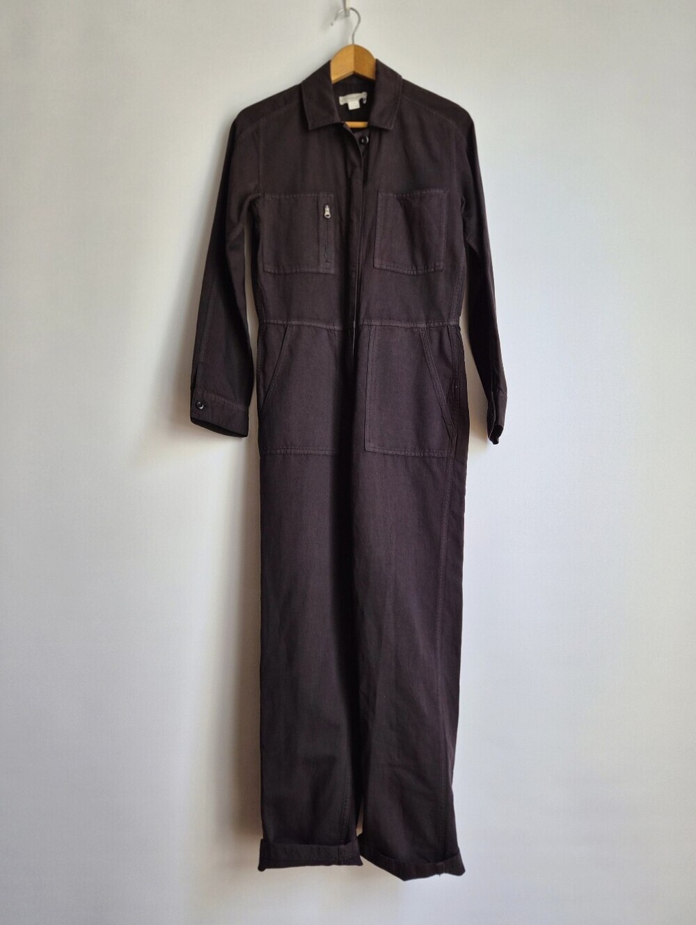 Outerknown Station Jumpsuit XS Black Cotton Linen Scandi Minimalist Coveralls